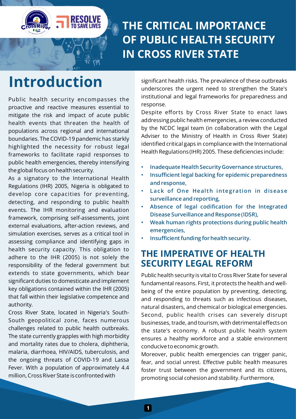 You are currently viewing THE CRITICAL IMPORTANCEOF PUBLIC HEALTH SECURITY IN CROSS RIVER STATE